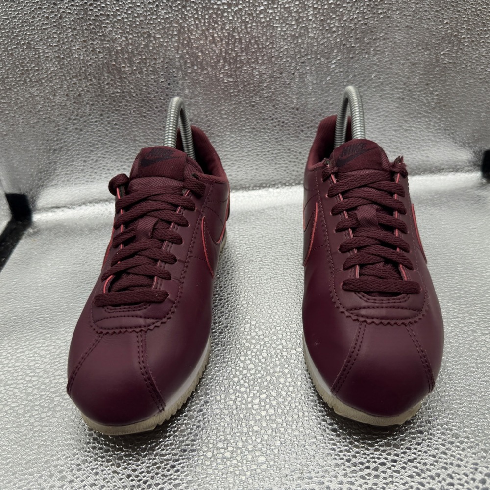 Size 7 Nike Classic Cortez Leather Sneakers Womens Burgundy Excellent 807471-603 - Picture 6 of 11